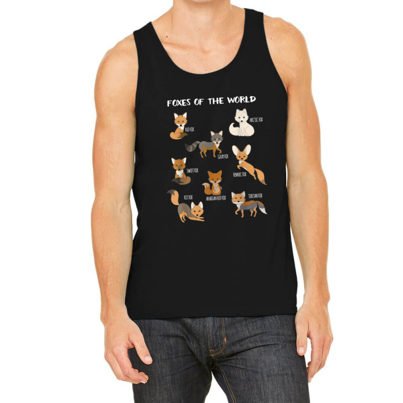 Foxes Of The World Funny Fox Animals Educational Tank Top by Rainbow90 | Artistshot