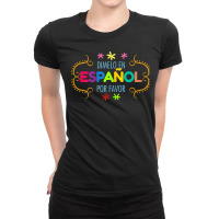 Womens En Espanol Por Favor Spanish Bilingual Teacher Maestra Ladies Fitted T-shirt | Artistshot