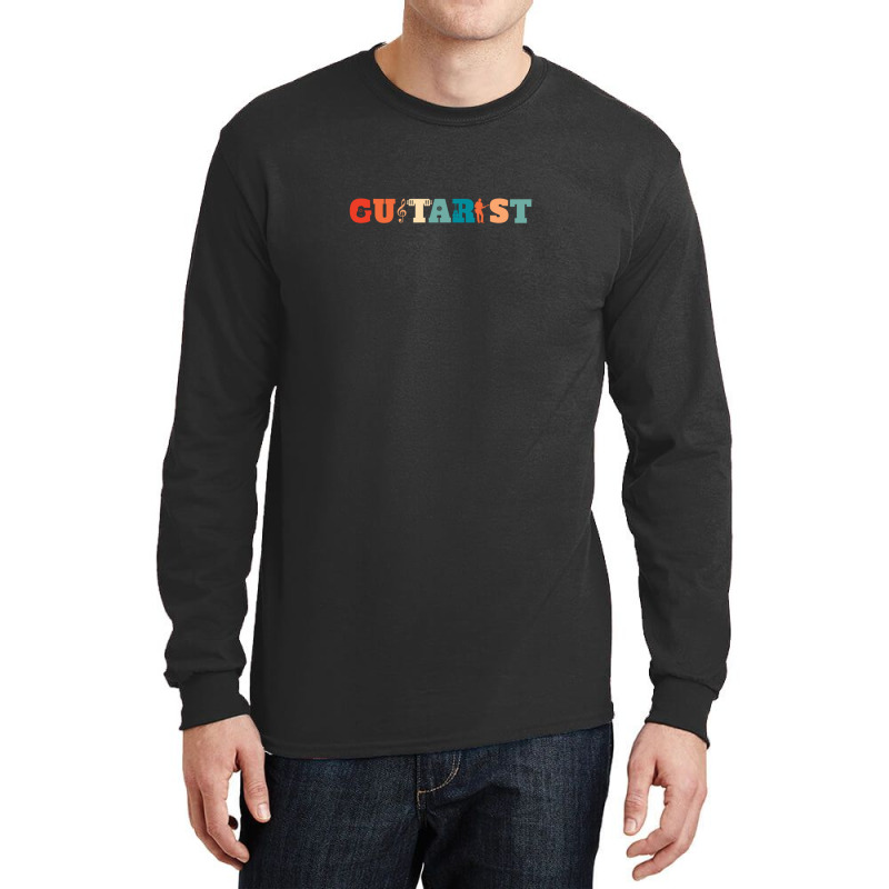 Retro Guitar String Instrument Musician - Vintage Guitarist 1 Long Sleeve Shirts | Artistshot