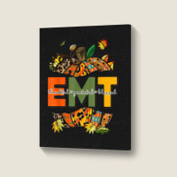 Emergency Medical Technicians Pumpkin Cute Autumn Halloween Portrait Canvas Print | Artistshot