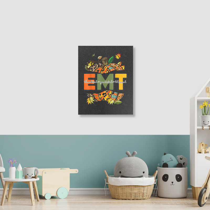 Emergency Medical Technicians Pumpkin Cute Autumn Halloween Portrait Canvas Print | Artistshot