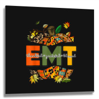 Emergency Medical Technicians Pumpkin Cute Autumn Halloween Metal Print Square | Artistshot