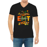 Emergency Medical Technicians Pumpkin Cute Autumn Halloween V-neck Tee | Artistshot