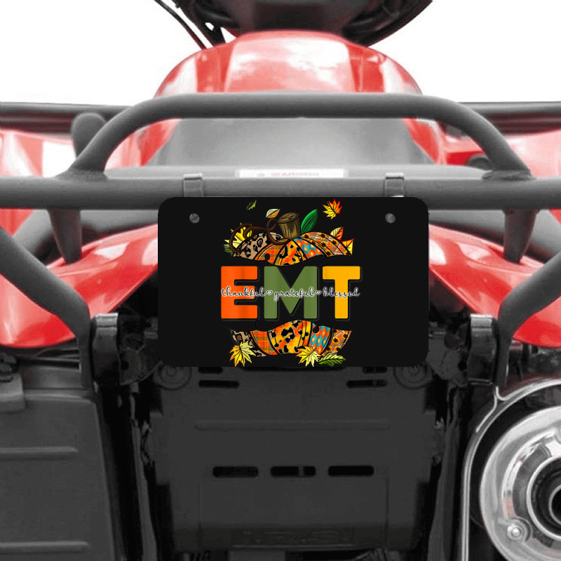 Emergency Medical Technicians Pumpkin Cute Autumn Halloween Atv License Plate | Artistshot