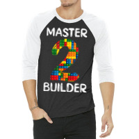 Master Building 2nd Bday Building Brick Blocks Kids Boys 3/4 Sleeve Shirt | Artistshot