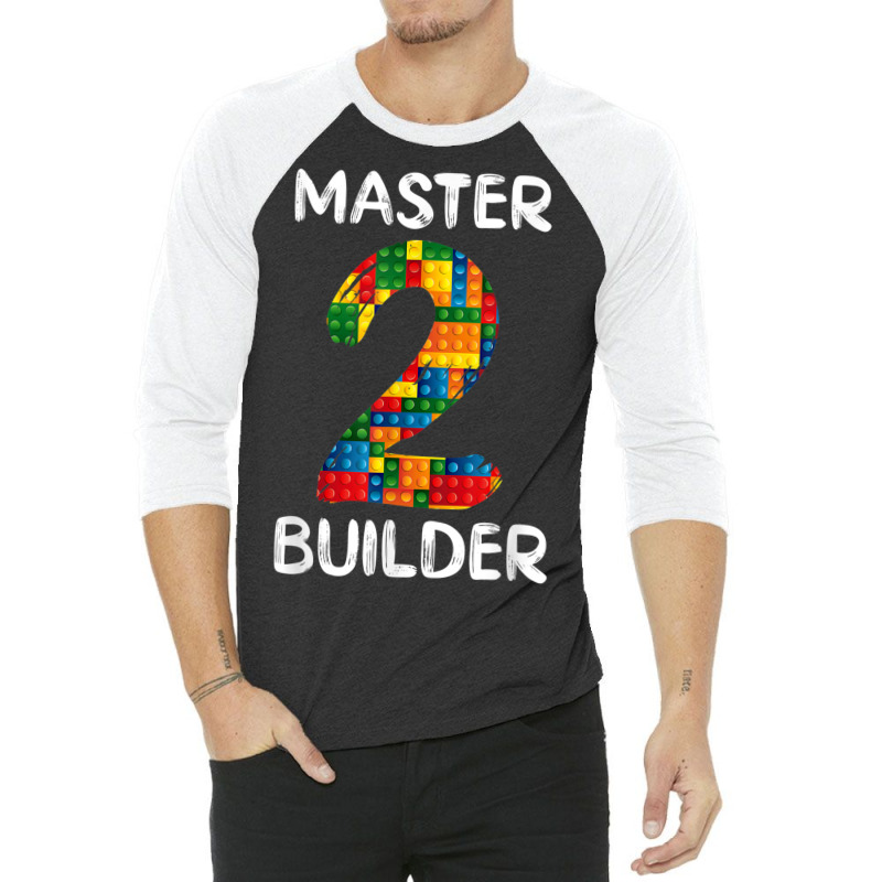 Master Building 2nd Bday Building Brick Blocks Kids Boys 3/4 Sleeve Shirt | Artistshot