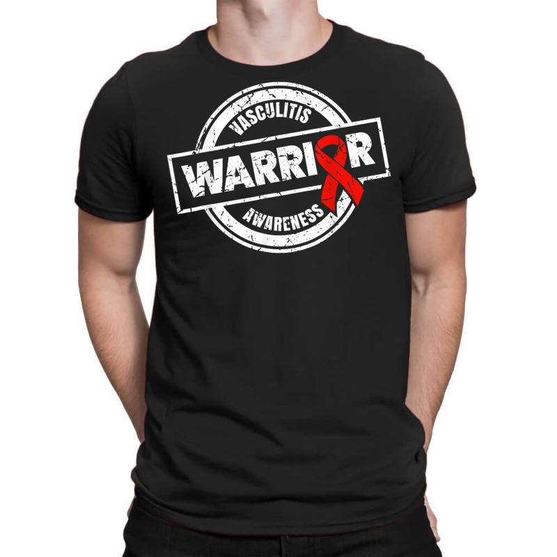 Warrior Red Ribbon Products & Gifts For Vasculitis Awareness T-shirt | Artistshot