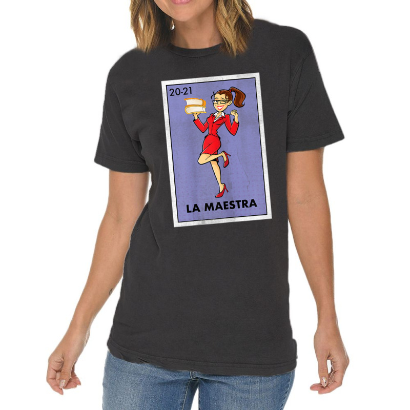 Womens La Maestra Lottery Espanol Gift Spanish Bilingual Teacher Vintage T-Shirt by liqualyfu | Artistshot