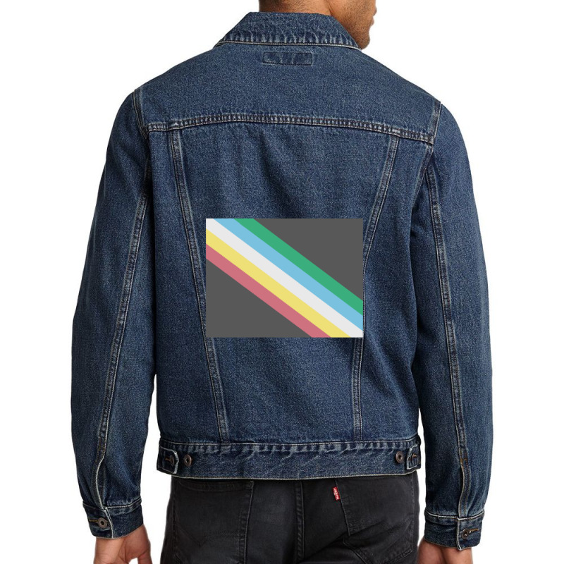 Disability Pride Flag Men Denim Jacket by EllaineRamshur | Artistshot