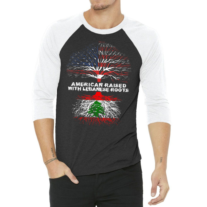 American Raised With Lebanese Roots Lebanon 3/4 Sleeve Shirt | Artistshot