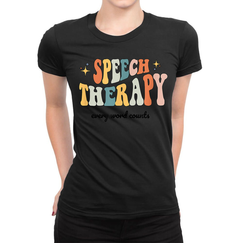 Speech Therapy Speech Language Pathologist Retro Slp Women Thanksgivin Ladies Fitted T-Shirt by BenedictAguila | Artistshot