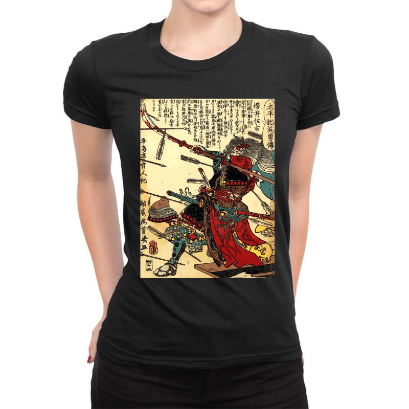 Samurai Warrior Poster Martial Arts Face Mask Gift Ladies Fitted T-Shirt by IsabelSchmitt | Artistshot