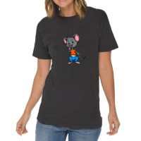 Cute Anthropomorphic Human-like Cartoon Character Mouse In Clothes Vintage T-shirt | Artistshot