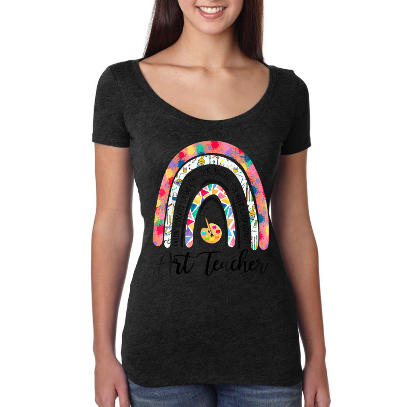 Art Teacher Boho Rainbow Caring Dedicated Loving Vintage Women's Triblend Scoop T-shirt by cm-arts | Artistshot