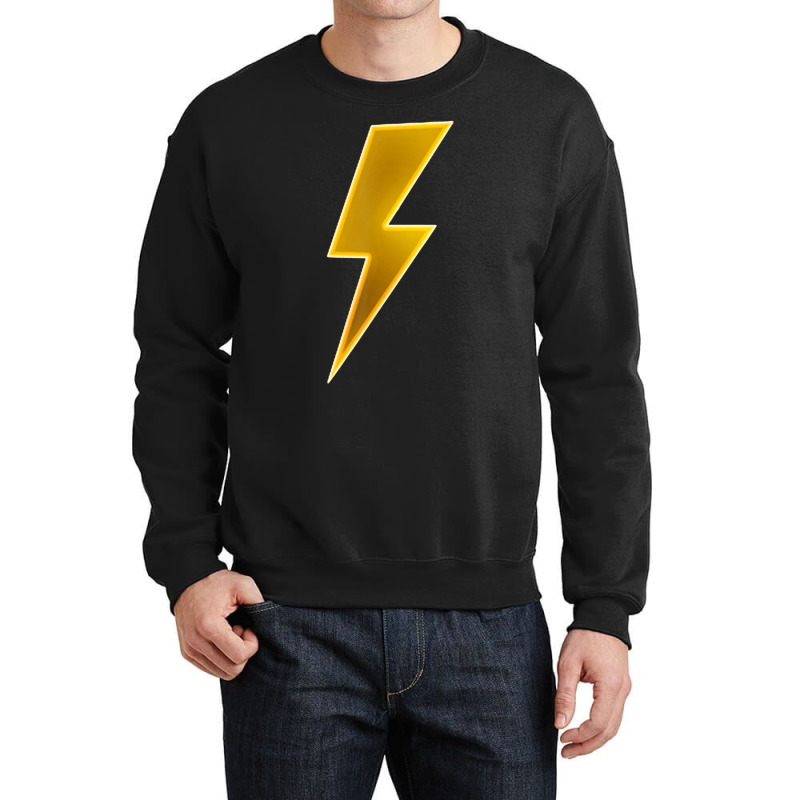 Men Women Kids Cool Yellow Lightning Bolt Thunder Print Crewneck Sweatshirt by cm-arts | Artistshot