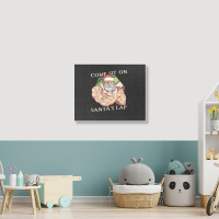 Come Sit On Santa's Lap Funny Santa Claus Christmas Beard Landscape Canvas Print | Artistshot