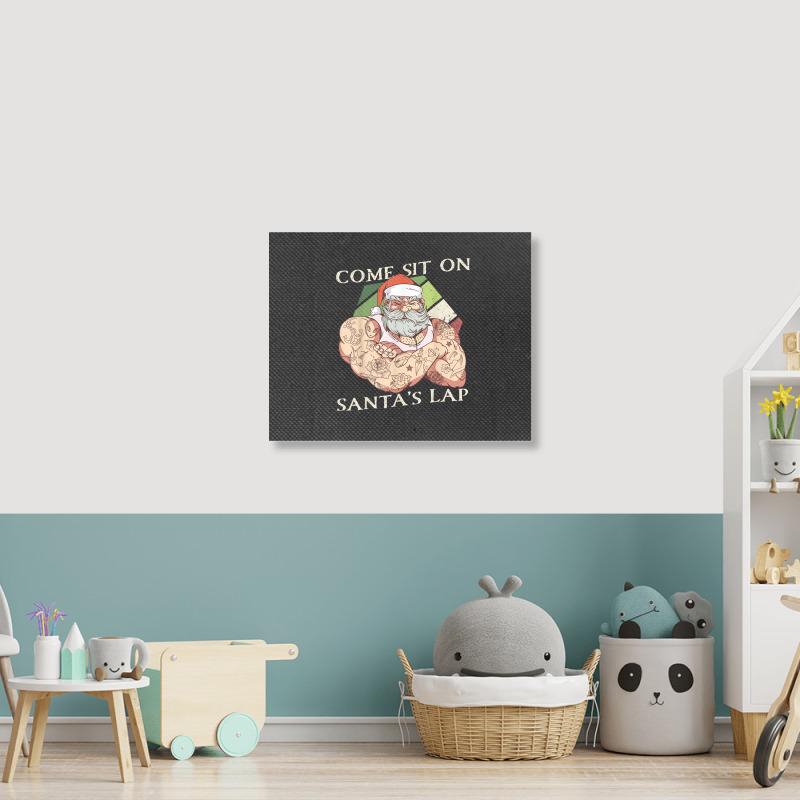 Come Sit On Santa's Lap Funny Santa Claus Christmas Beard Landscape Canvas Print | Artistshot