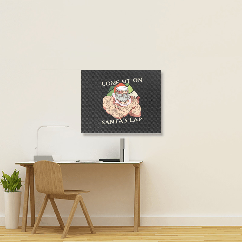 Come Sit On Santa's Lap Funny Santa Claus Christmas Beard Landscape Canvas Print | Artistshot