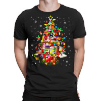 Christmas Library Tree Lights Librarian Xmas Book Lover T-shirt | Artistshot