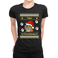 Tiger Christmas Sweater Ladies Fitted T-shirt | Artistshot