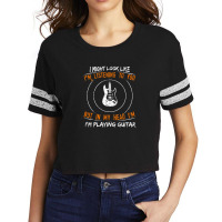 But In My Head Im Playing Guitar Teacher Shirt Guitarist Scorecard Crop Tee | Artistshot