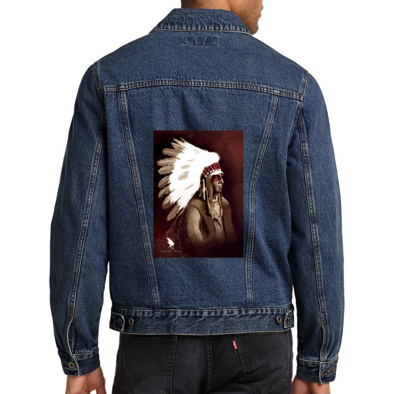 Native American Warrior Men Denim Jacket by JolenePender | Artistshot