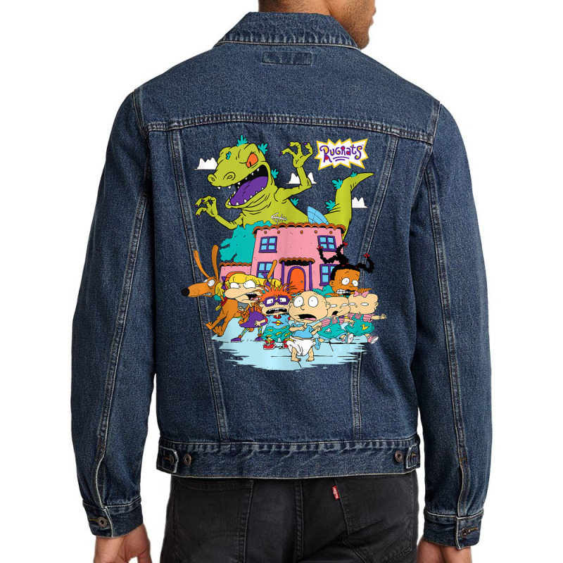 Rugrats Running Away From Reptar Men Denim Jacket by cm-arts | Artistshot