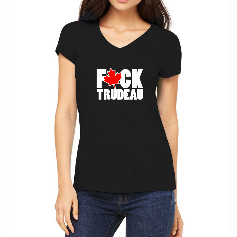 Fuck Trudeau Women's V-Neck T-Shirt by EllaineRamshur | Artistshot