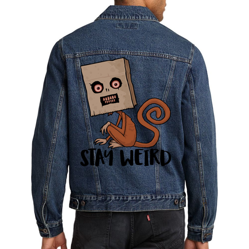 Stay Weird Sack Monkey Men Denim Jacket | Artistshot