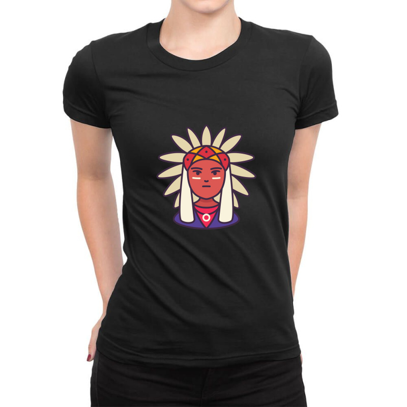 Native American Women Ladies Fitted T-Shirt by WilmaMorgan | Artistshot