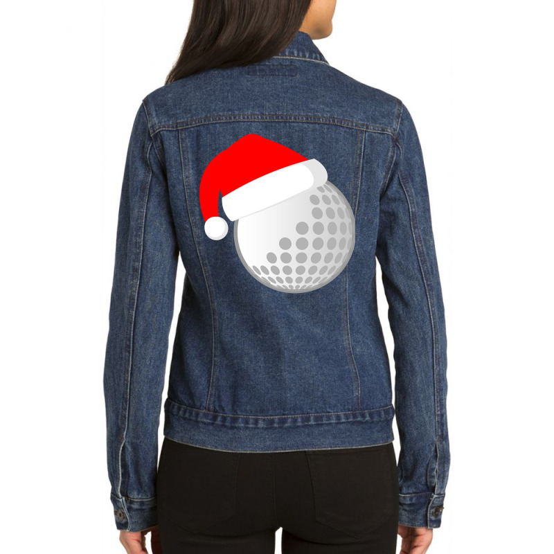 Christmas Golf Ball Ladies Denim Jacket by Oreilly Ulrich | Artistshot