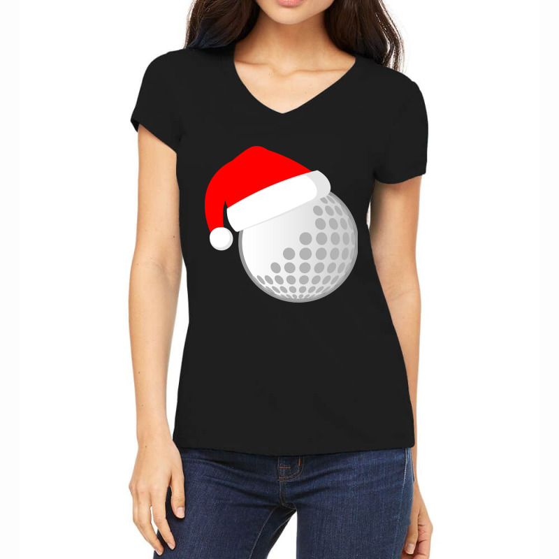 Christmas Golf Ball Women's V-Neck T-Shirt by Oreilly Ulrich | Artistshot