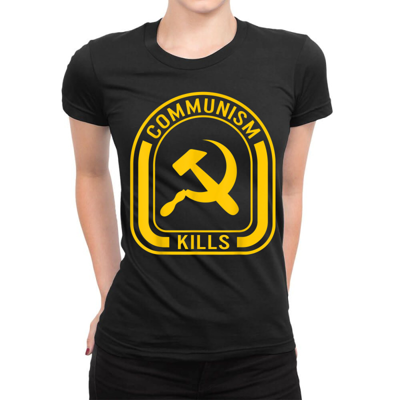 Socialist Noun Definition Libertarian Capitalism Anti Commun Ladies Fitted T-Shirt by Garnet | Artistshot