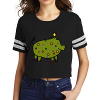 Funny Christmas Tree Pig Scorecard Crop Tee | Artistshot