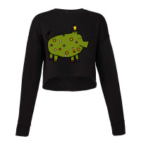 Funny Christmas Tree Pig Cropped Sweater | Artistshot