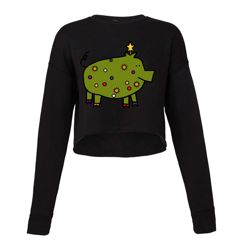 Funny Christmas Tree Pig Cropped Sweater by Mello Greenwood | Artistshot