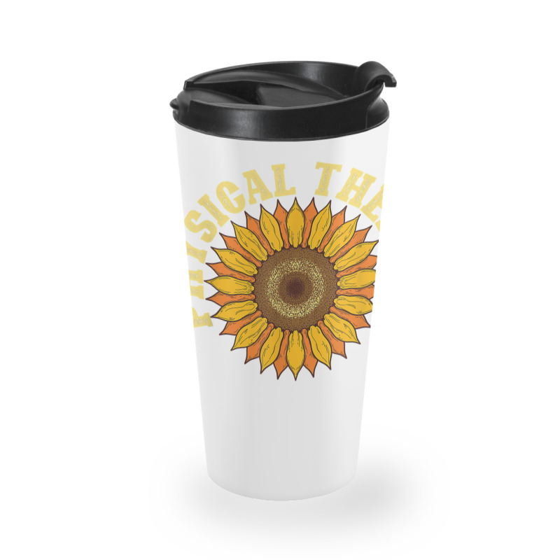 Yellow Flower Sunflower Hippie Pt Therapist Physical Therapy Travel Mug | Artistshot