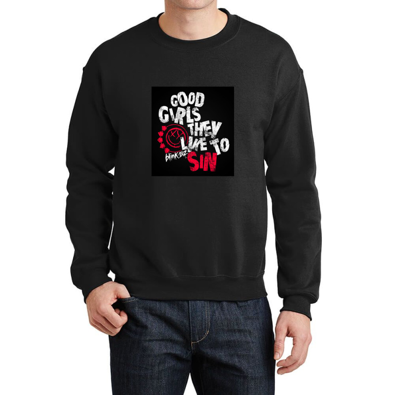 White And Black Font Crewneck Sweatshirt by cm-arts | Artistshot