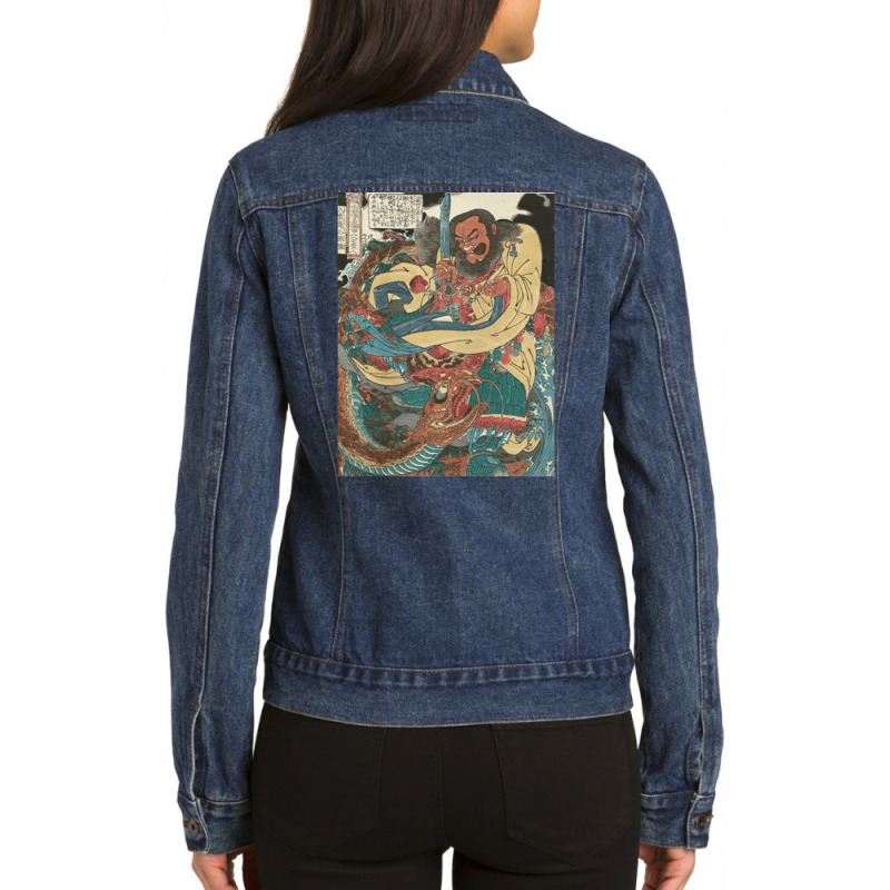 Water Margin, Gongsun Sheng, Kuniyoshi Utagawa, Water, Margin, Water M Ladies Denim Jacket by SHOPOD445 | Artistshot