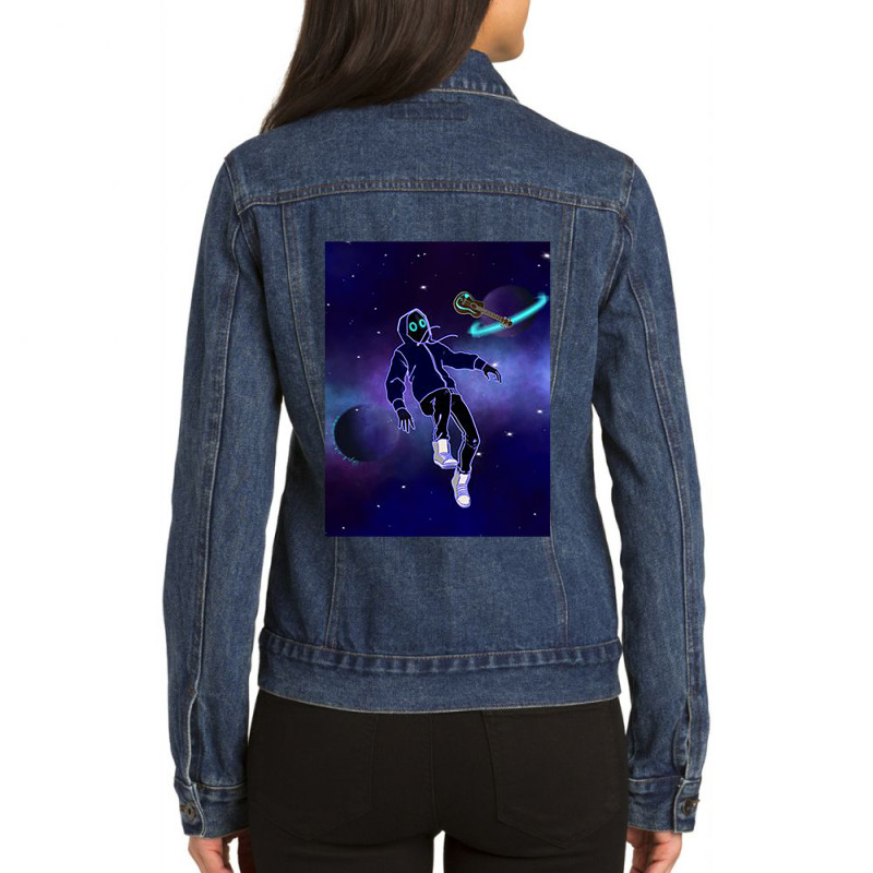 Uke Animation Ladies Denim Jacket by cm-arts | Artistshot