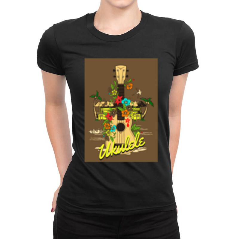 Ukulele  Active Ladies Fitted T-Shirt by cm-arts | Artistshot