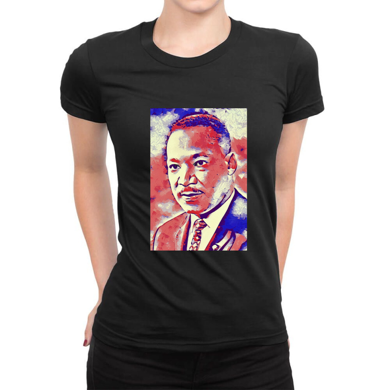 Portrait Of Martin Luther King Jr. Ladies Fitted T-Shirt by WilmaMorgan | Artistshot