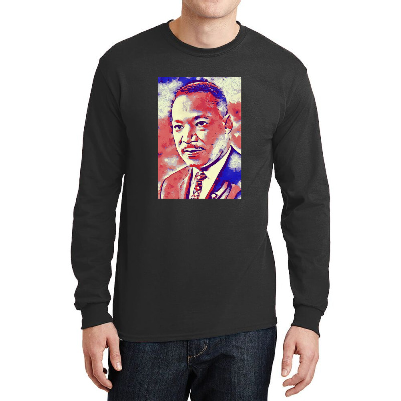 Portrait Of Martin Luther King Jr. Long Sleeve Shirts by WilmaMorgan | Artistshot