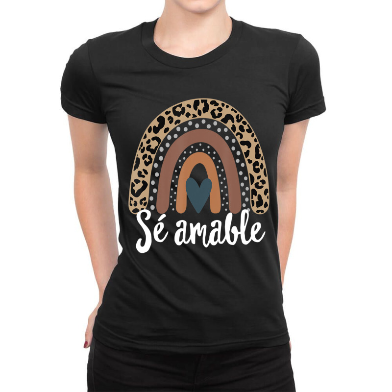 S?? Amable Spanish Bilingual Teacher Be Kind Boho Rainbow Ladies Fitted T-Shirt by cm-arts | Artistshot