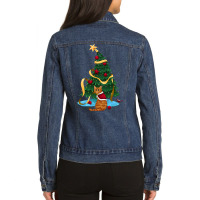 Christmas Kitty Ladies Denim Jacket | Artistshot