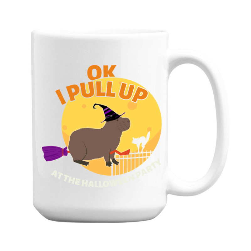 Ok I Pull Up At The Halloween Party Halloween Capybara 15 Oz Coffee Mug | Artistshot