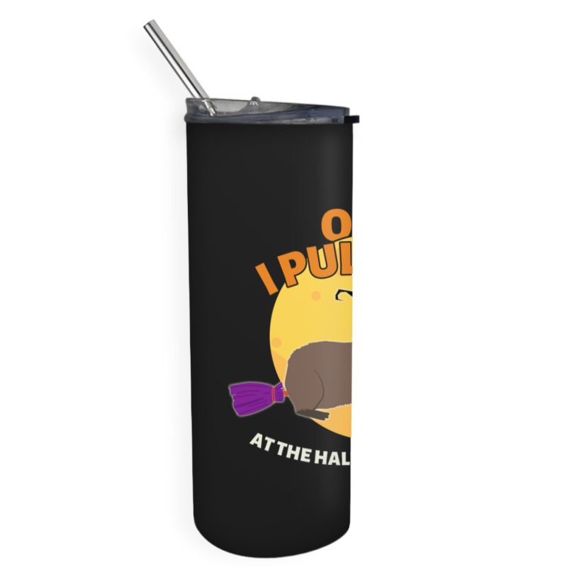 Ok I Pull Up At The Halloween Party Halloween Capybara Skinny Tumbler | Artistshot