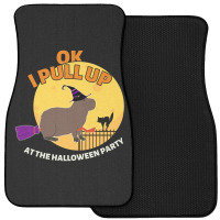 Ok I Pull Up At The Halloween Party Halloween Capybara Front Car Mat | Artistshot