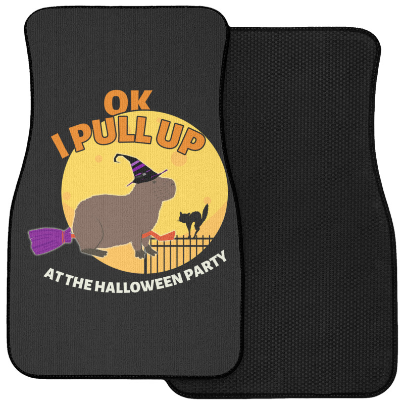 Ok I Pull Up At The Halloween Party Halloween Capybara Front Car Mat | Artistshot