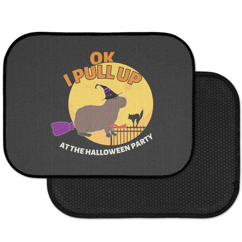 Ok I Pull Up At The Halloween Party Halloween Capybara Rear Car Mat | Artistshot